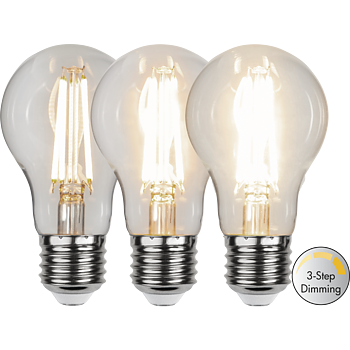 STAR TRADING LEDlampa E27  A60 Clear 3-step klickDim