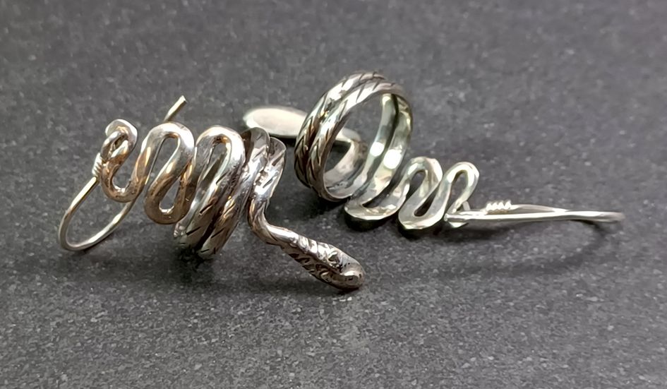 Orm i cirkel örhängen i silver  