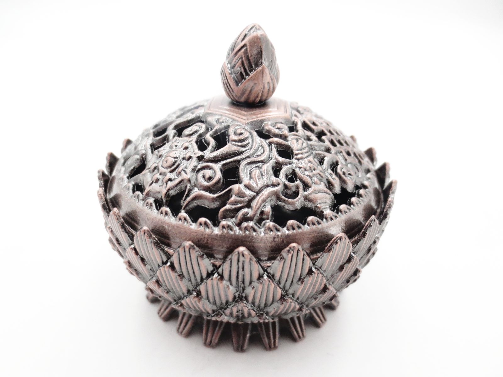 Tibetanska Rökelse brännare - Antik Röd Metall  färg - 6cm