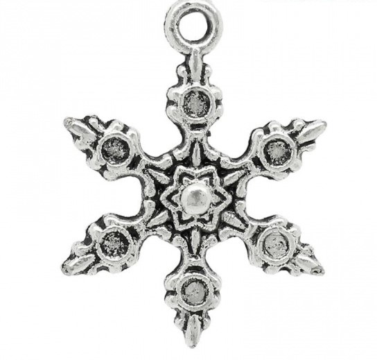 Berlock -  Snöflinga Antiksilver - 2