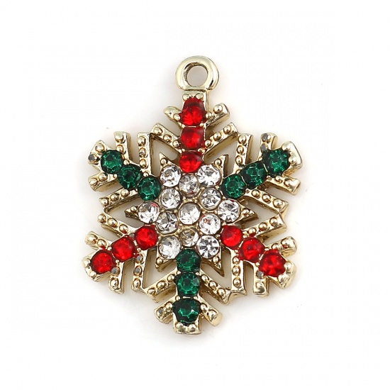 Berlock -  Snöflinga m rhinestones, Guld