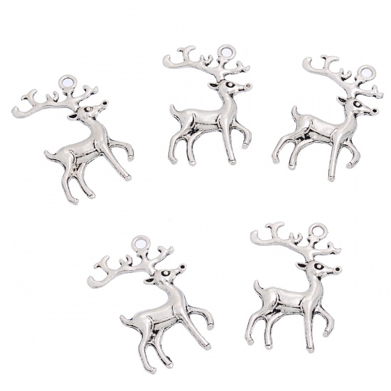 Berlock - Christmas reindeer, silver - 3
