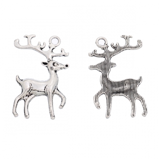 Berlock - Christmas reindeer, silver - 2