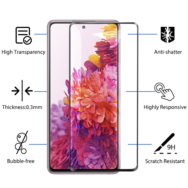 Samsung Galaxy S20 FE / Samsung Galaxy S20 FE 5G - Full Coverage Tempered Protective Glass - 3