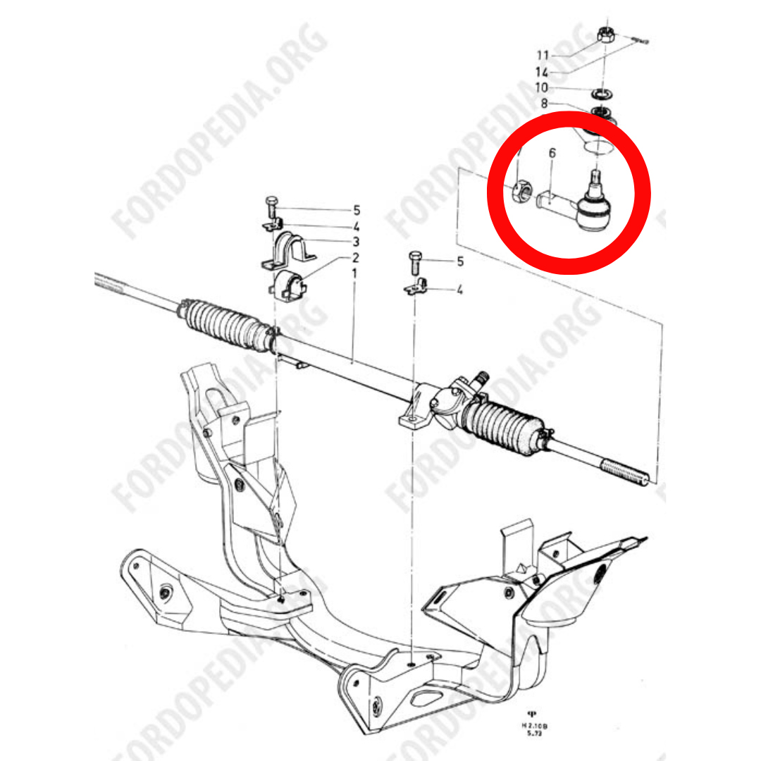Track rod end/Tie rod end (x2) Cortina/Escort/Granada/Taunus - 2