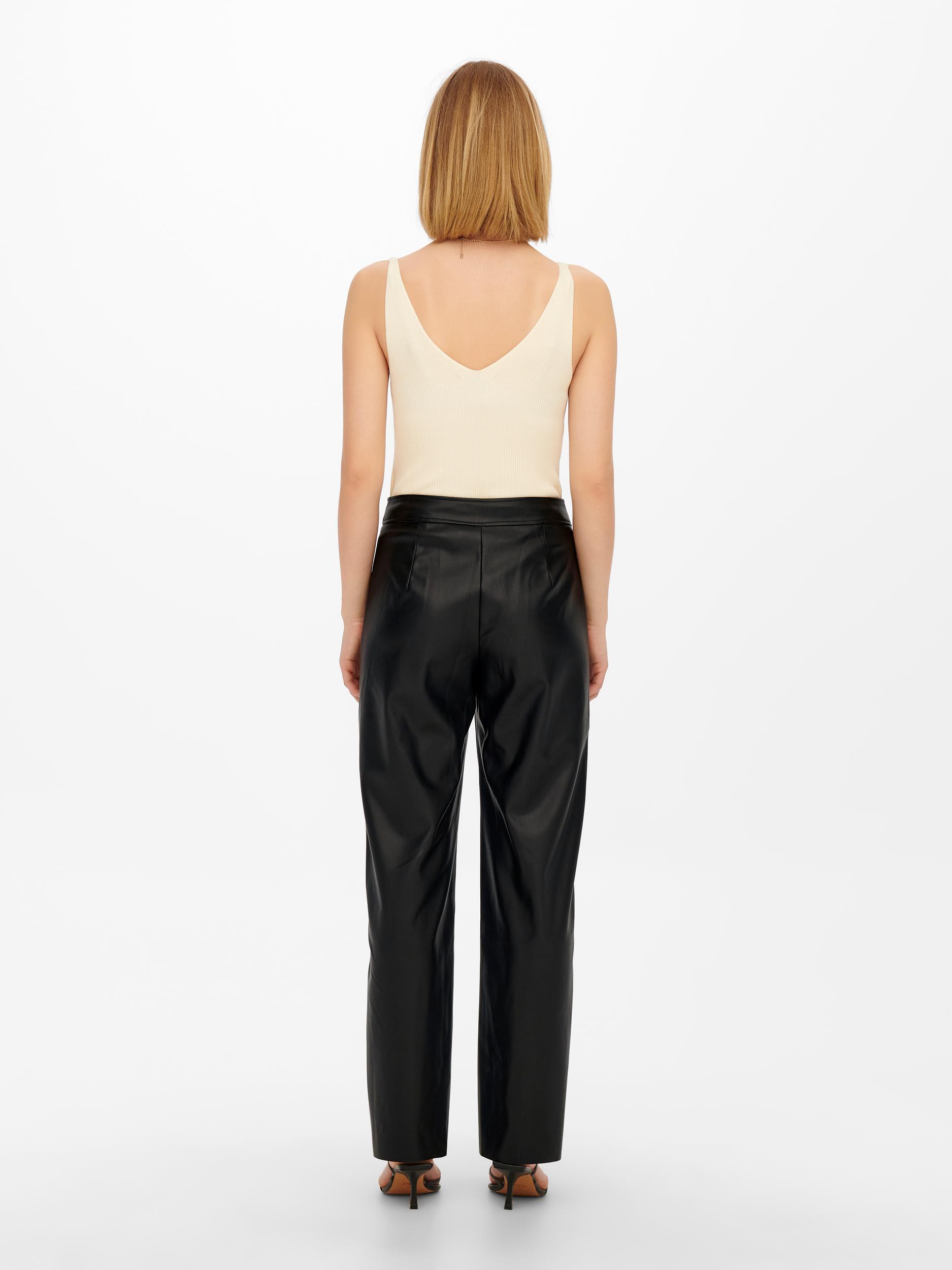 Jacqueline de Yong - Rex Faux Leather Pant Black - 4