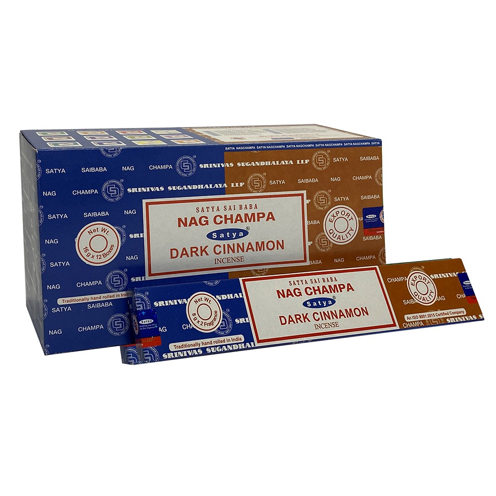 Satya Nag Champa/  Dark Cinnamon combo Rökelse paket - 16gm