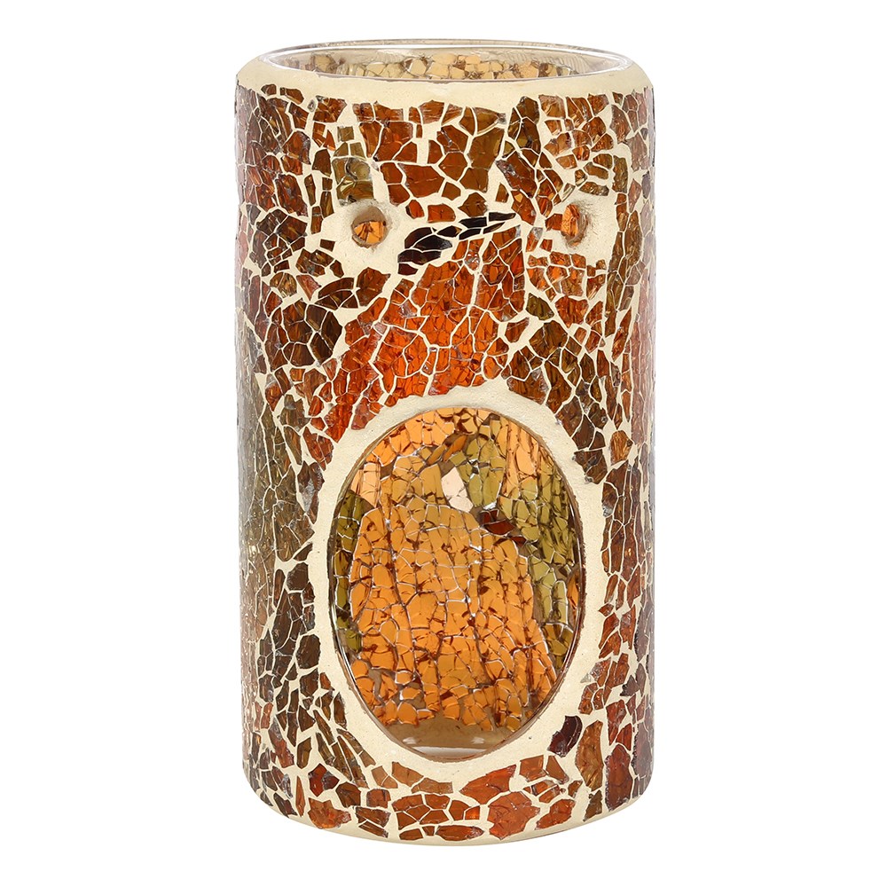 Brun Cylinder Form  spegeleffekt/Mosaik  Aromalampa
