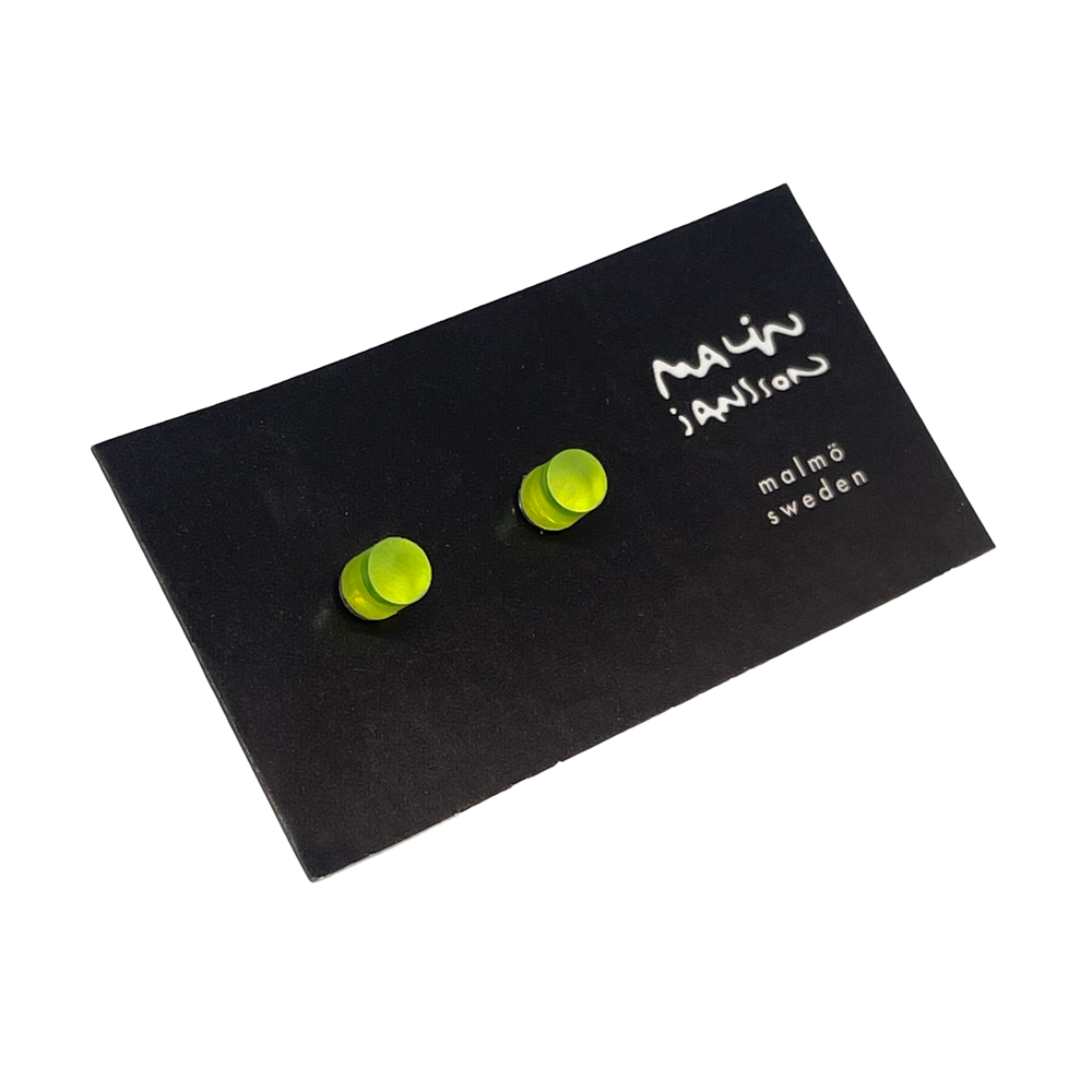 Silverörhänge Mini Neon LIME  - Silver/acryl