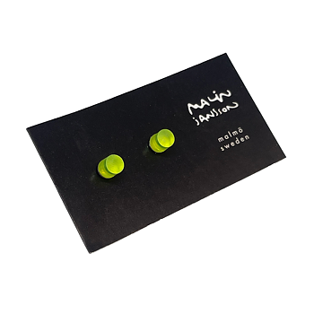 Silverörhänge Mini Neon LIME  - Silver/acryl