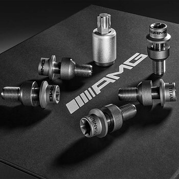 AMG titanium wheel bolts weight-optimized