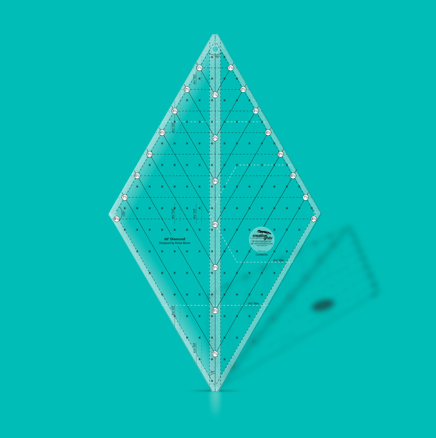 Creative Grids 60° Diamond Ruler 8½"