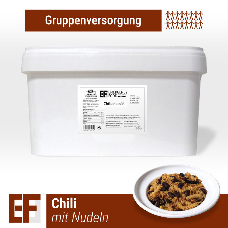 Convar Emergency Food | Chili med Pasta | Frystorkad mat | Matranson | 3750g