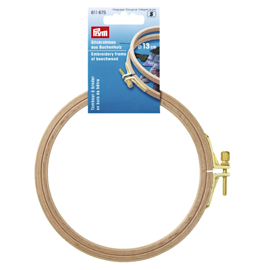 Broderiram i trä, 13 cm diam
