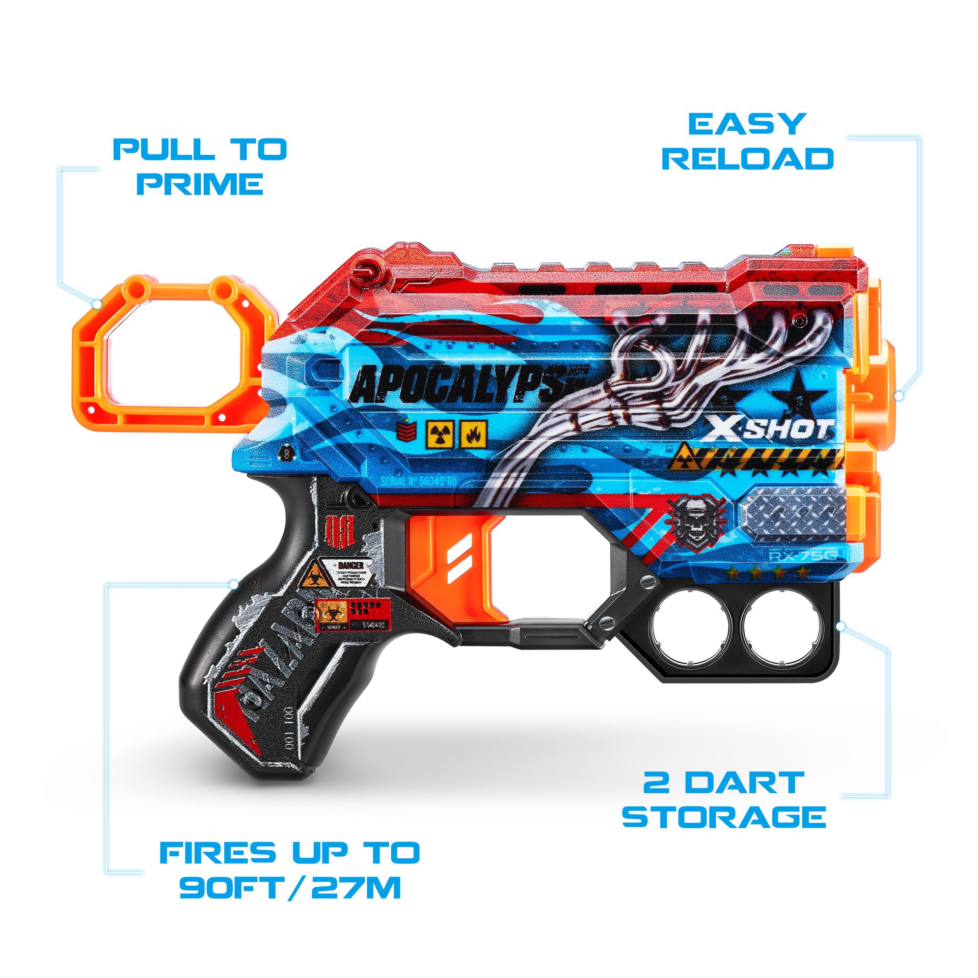 Zuru X-Shot skins menace dart blaster med 8 Pilar - 4