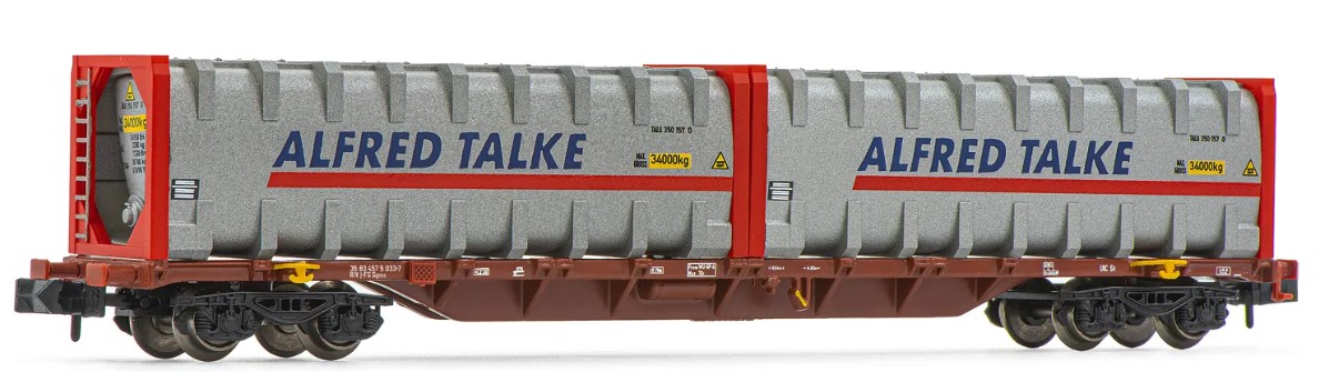 4-axle containerwagon Sgnss brown with 2 x 30 bulk container - 2