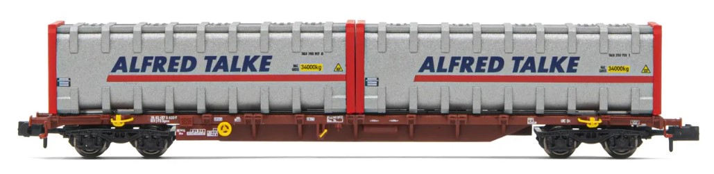 4-axle containerwagon Sgnss brown with 2 x 30 bulk container