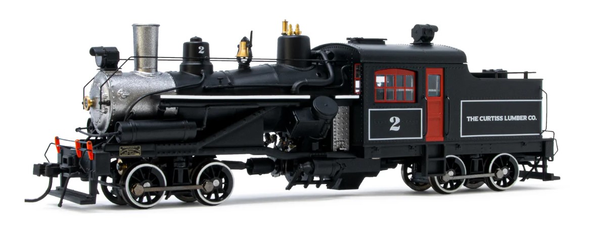 Heisler steam locomotive, 2 trucks "The Curtis Lumber Co." no. 2