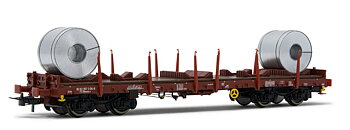 FS, 2-unit pack of Rhmms-x flat wagons, loaded with coils, ep. V