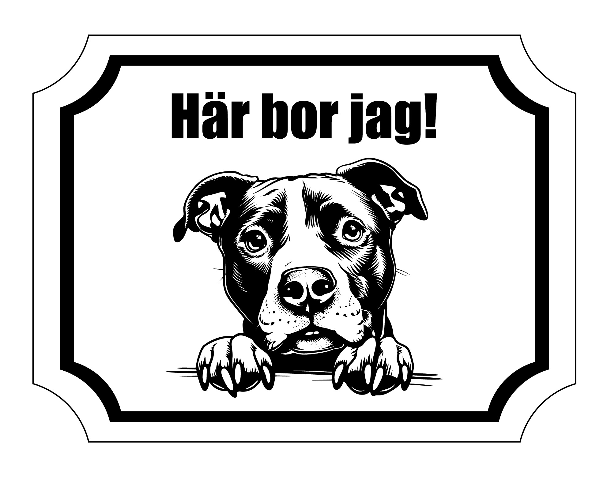 Skylt hund med valfri hundras och text Personlig gravyr - 15