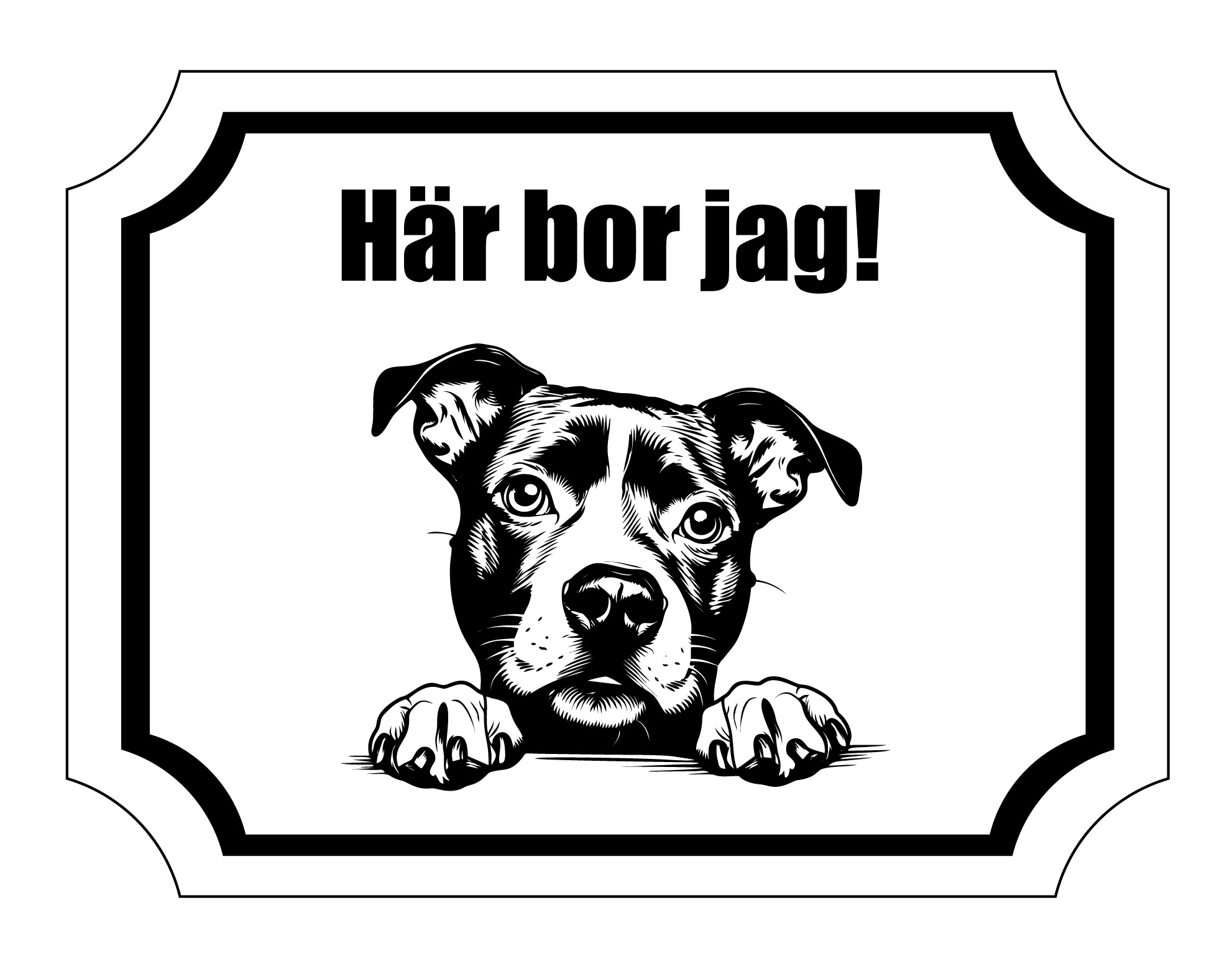 Skylt hund med valfri hundras och text Personlig gravyr - 14