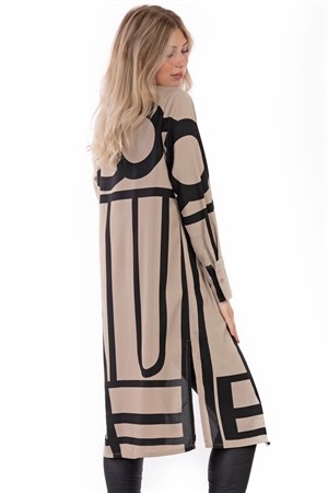 COUTURE LONG JACKET - WINTER CAFÉ LATTE/BLACK