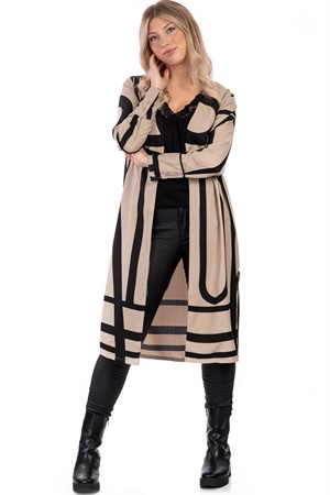 COUTURE LONG JACKET - WINTER CAFÉ LATTE/BLACK - 3