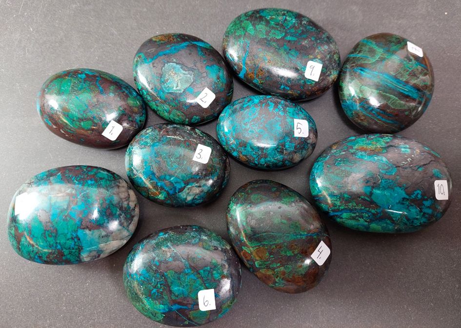 Pebbles "No Worry Stone" - Krysokolla  - AAA kvalitet