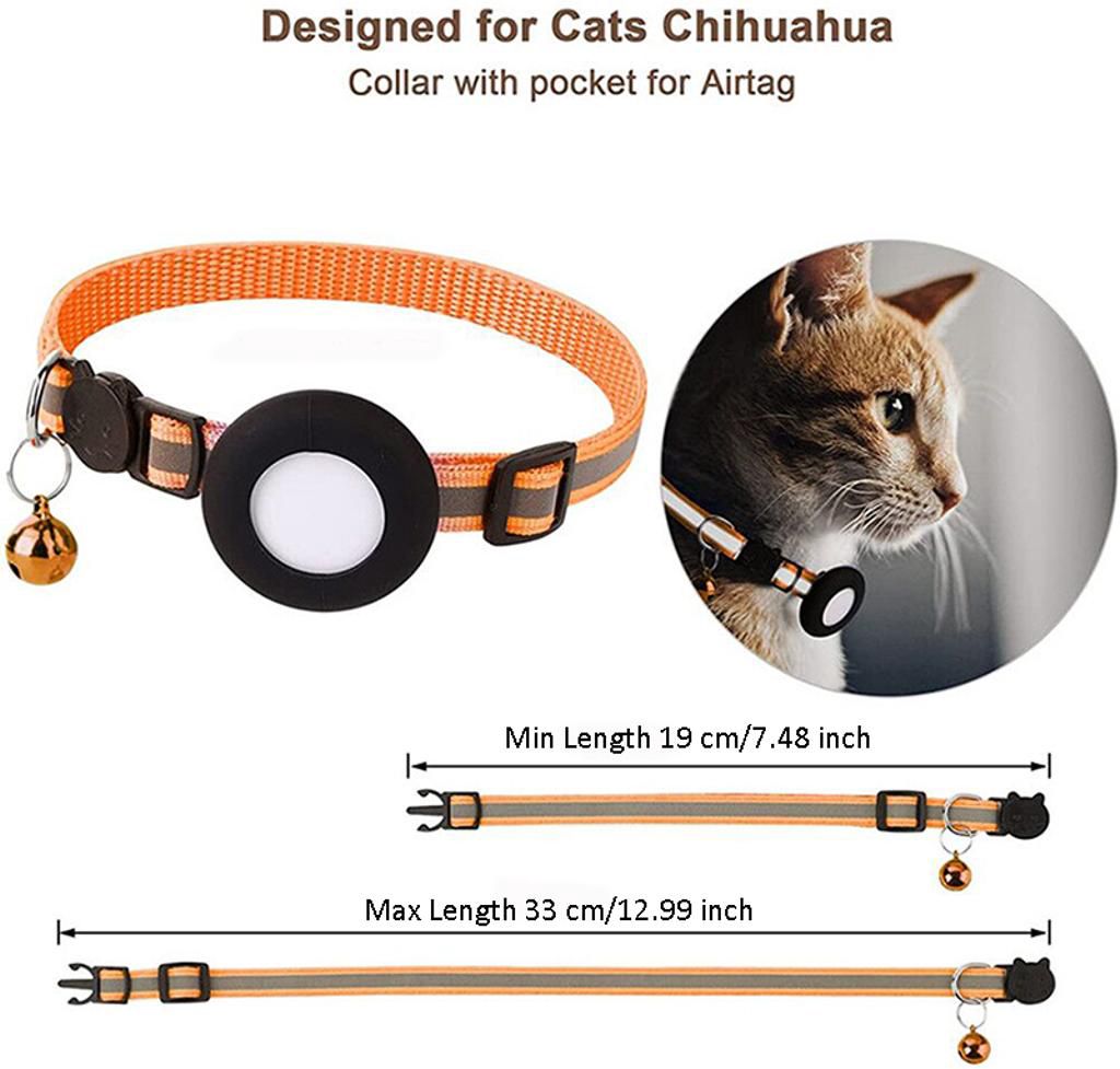 SiGN AirTag halsband för katt & små hundar - Orange - 5