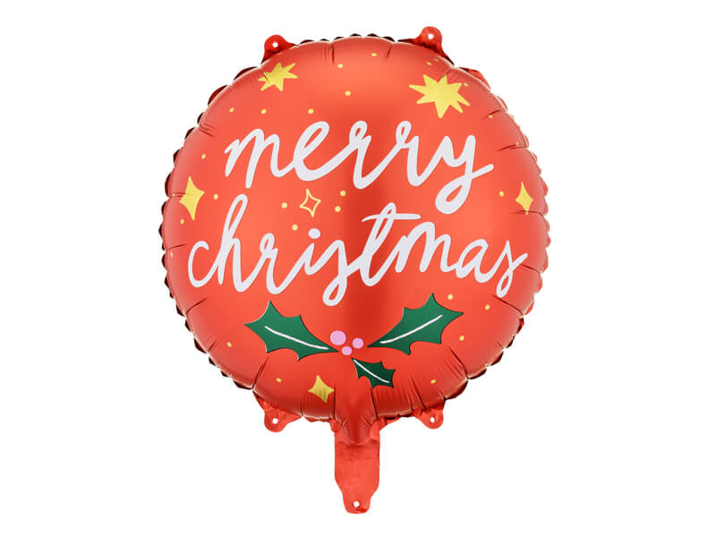 Folieballong Merry Christmas Röd 45cm