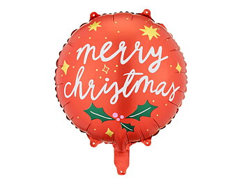Folieballong Merry Christmas Röd 45cm