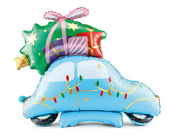 Folieballong Stående Julbil 102x107 cm