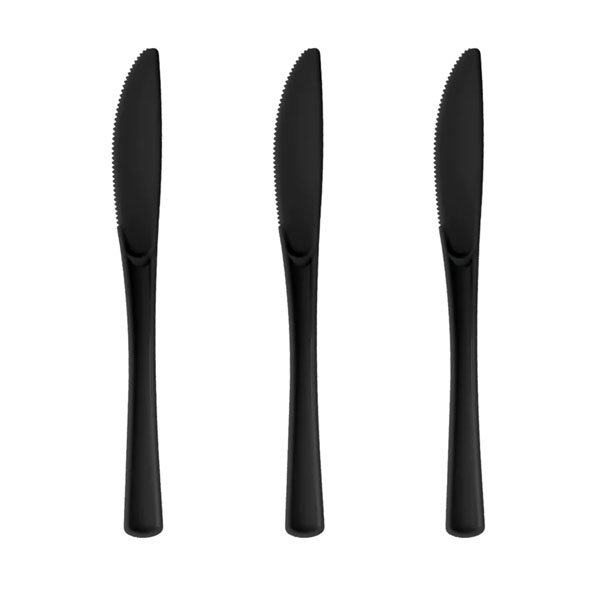 Plastbestick | Kniv | 10-pack | Svart