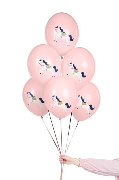 Ballonger Häst Pastell Rosa 6-pack - 2