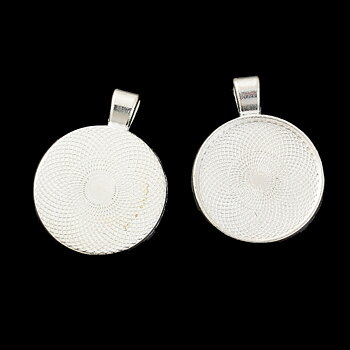 Berlock / Cabochonhållare-  rund 25mm, Ljus silver