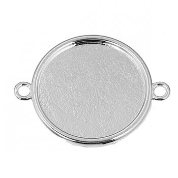 Connector / Cabochonhållare-  rund 30mm, silver