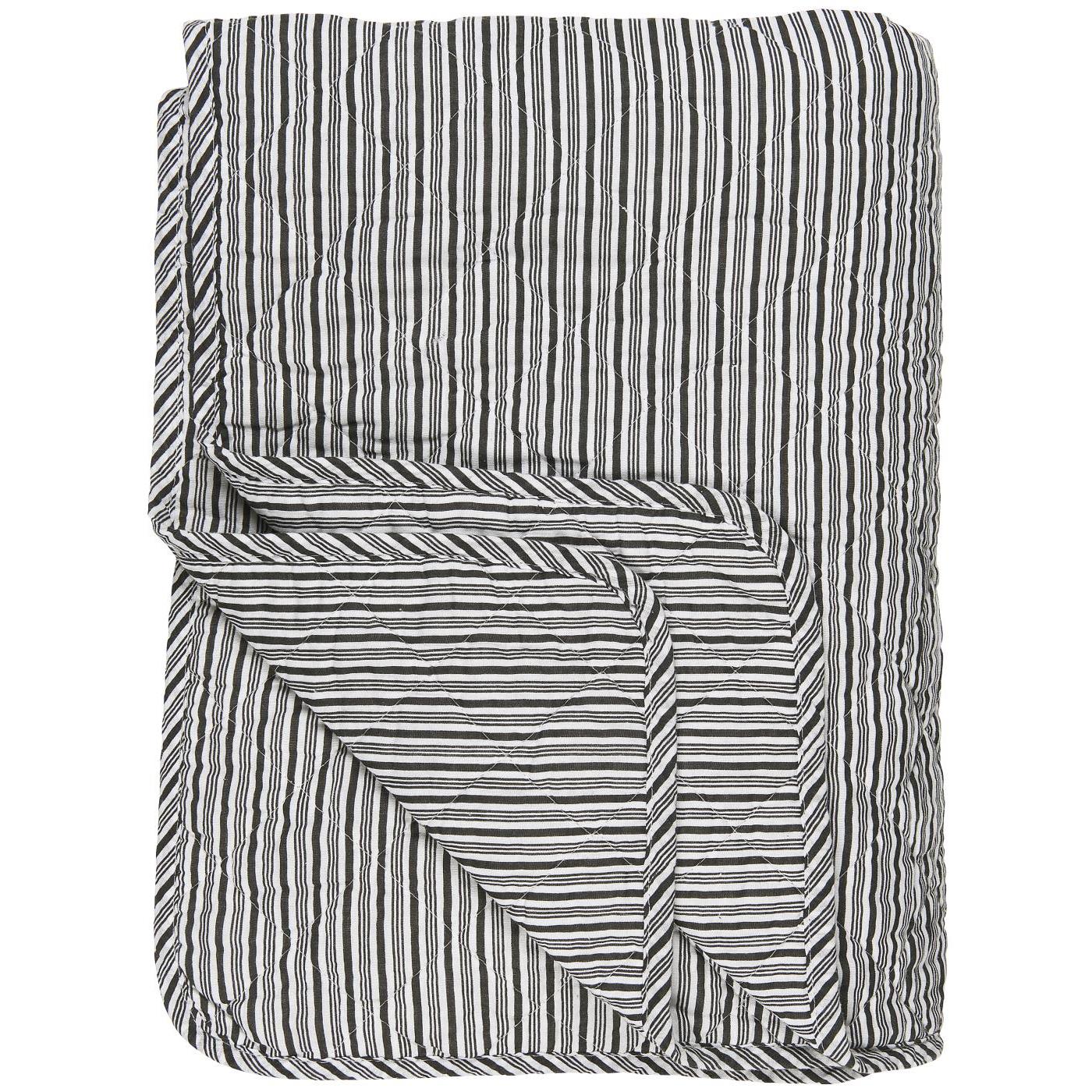 Quilt randig svart/vit