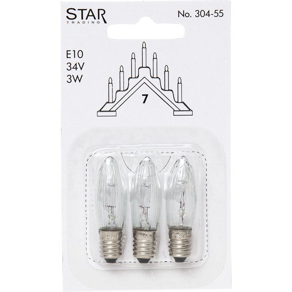 Spare bulb 3-pack, for candle holders with 7 candles
