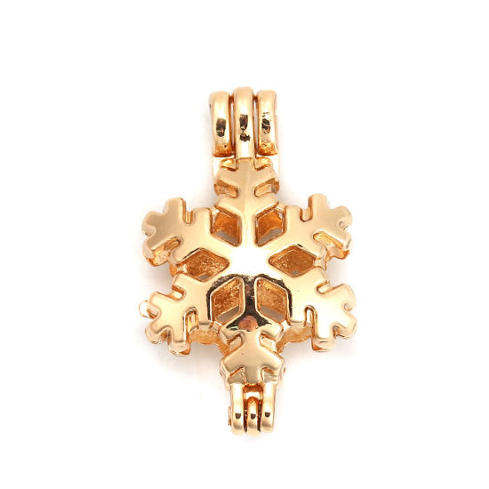 Charm  -  Wish Pearl Locket Jewelry Pendants, snowflake gold