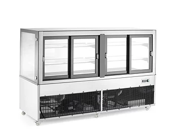 Refrigerated display cabinets with 2 shelves, 610 L