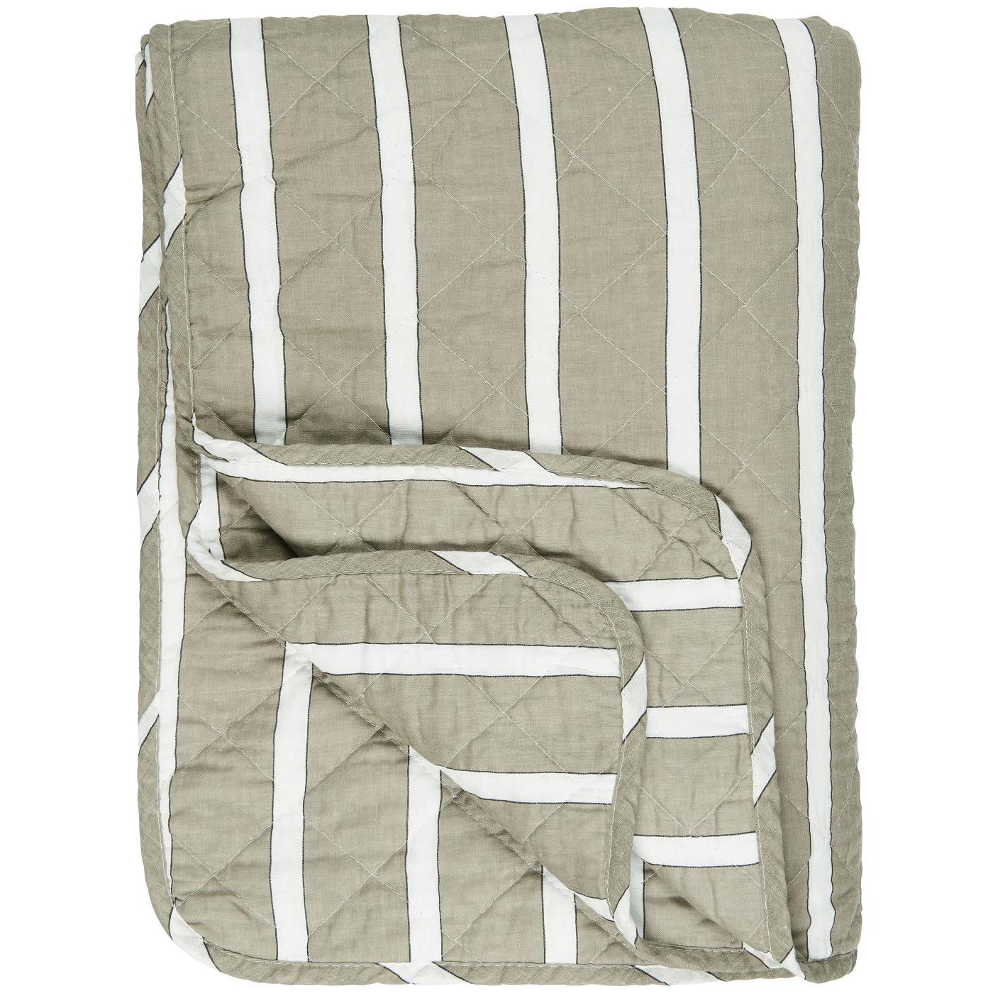 Quilt randig grön/vit