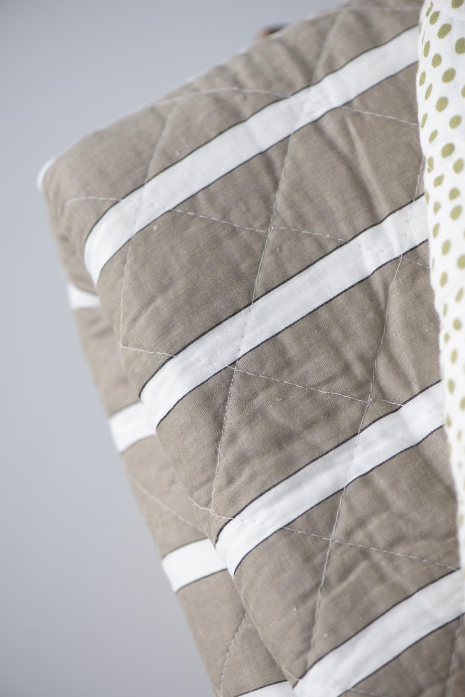 Quilt randig grön/vit - 3