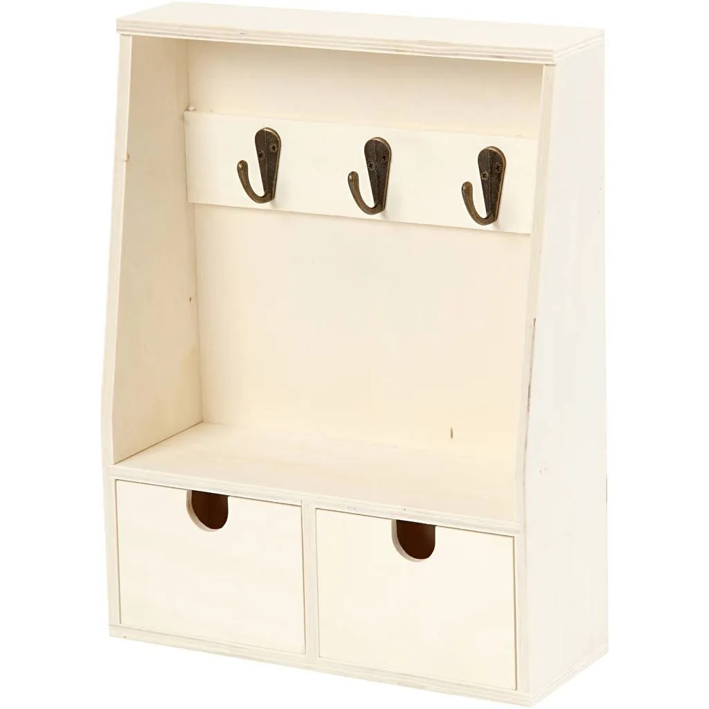 Nyckelskåp i plywood 28,5x22x5-8cm