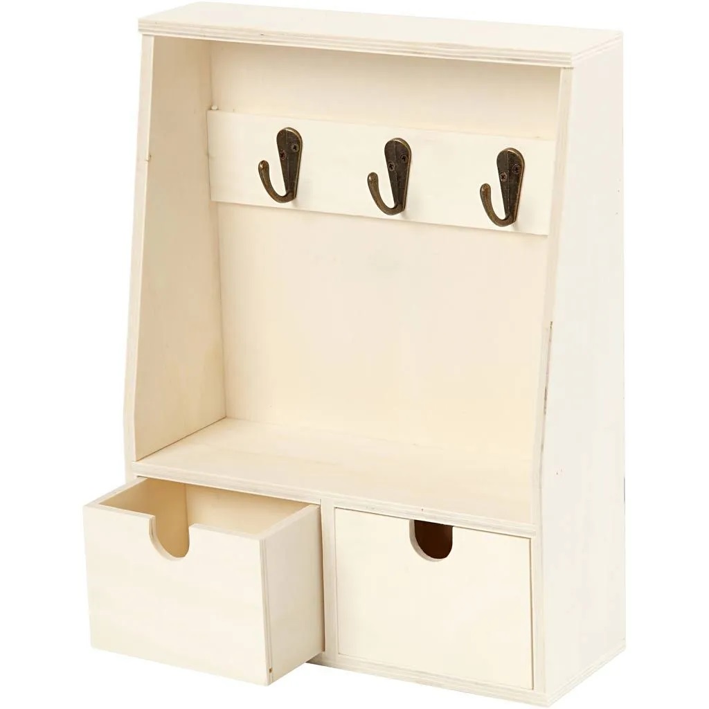 Nyckelskåp i plywood 28,5x22x5-8cm - 2