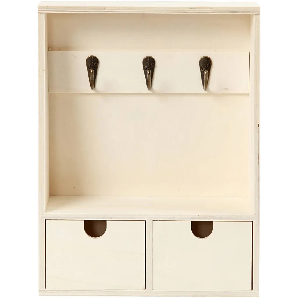 Nyckelskåp i plywood 28,5x22x5-8cm - 3
