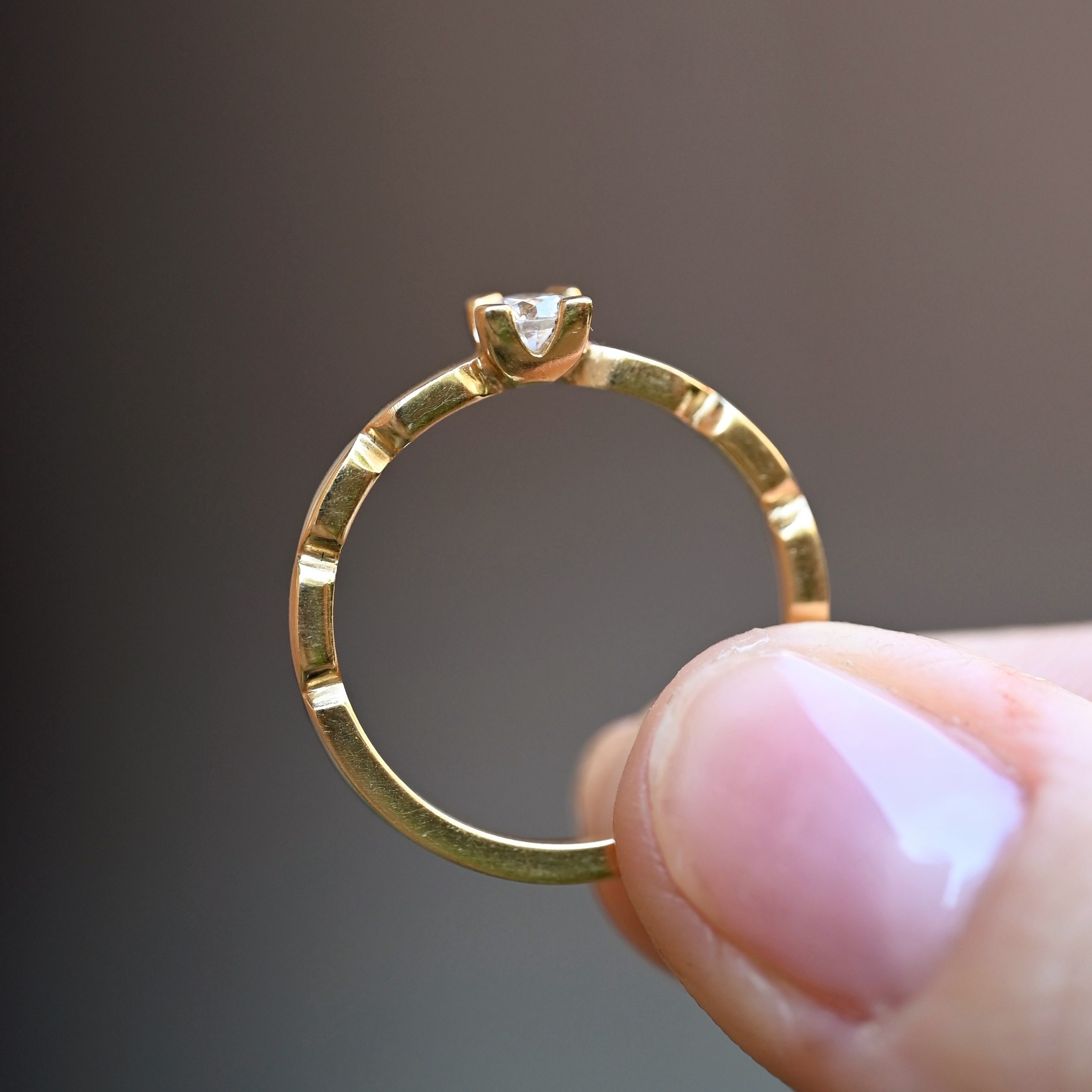 Ring Frida handgjord diamant guld 18 karat - 4