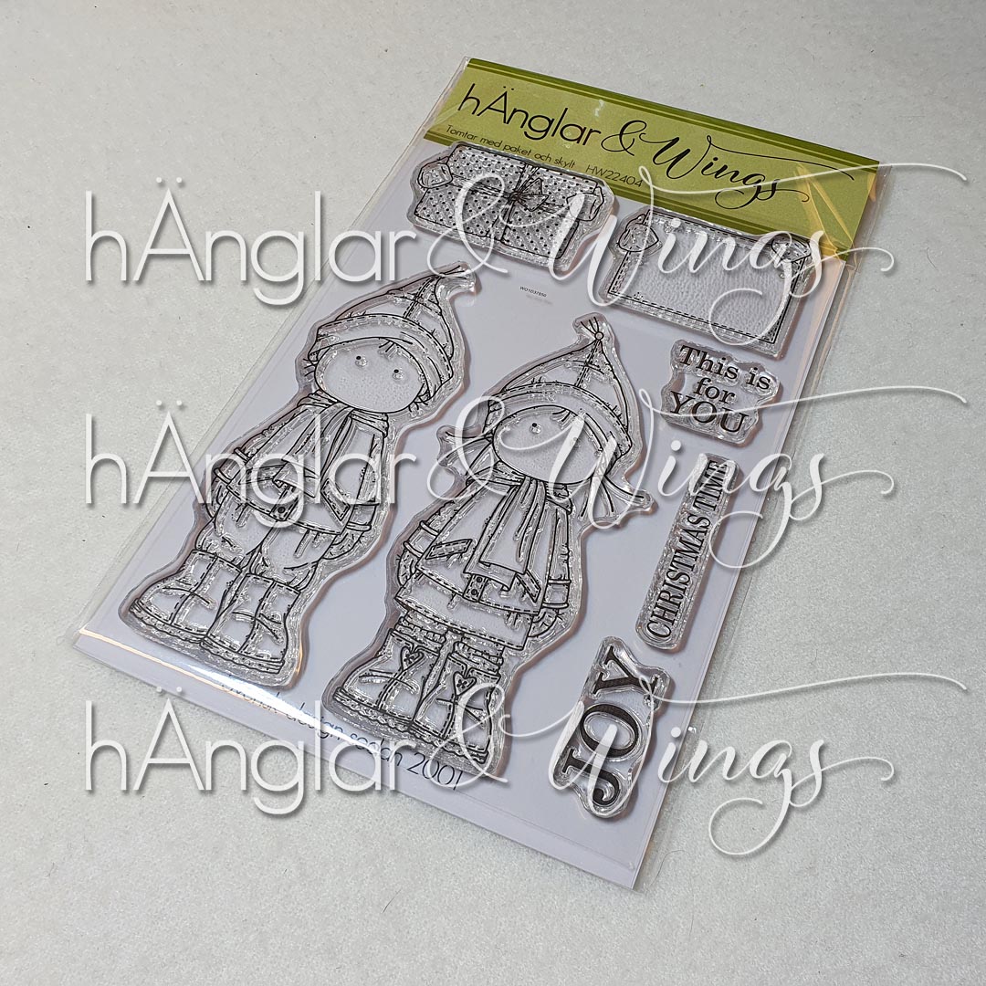 HW  Clear Stamps -Tomtar med paket och skylt - 2