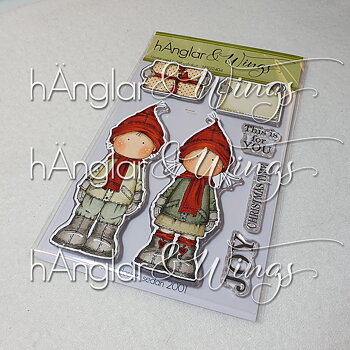 HW  Clear Stamps -Tomtar med paket och skylt