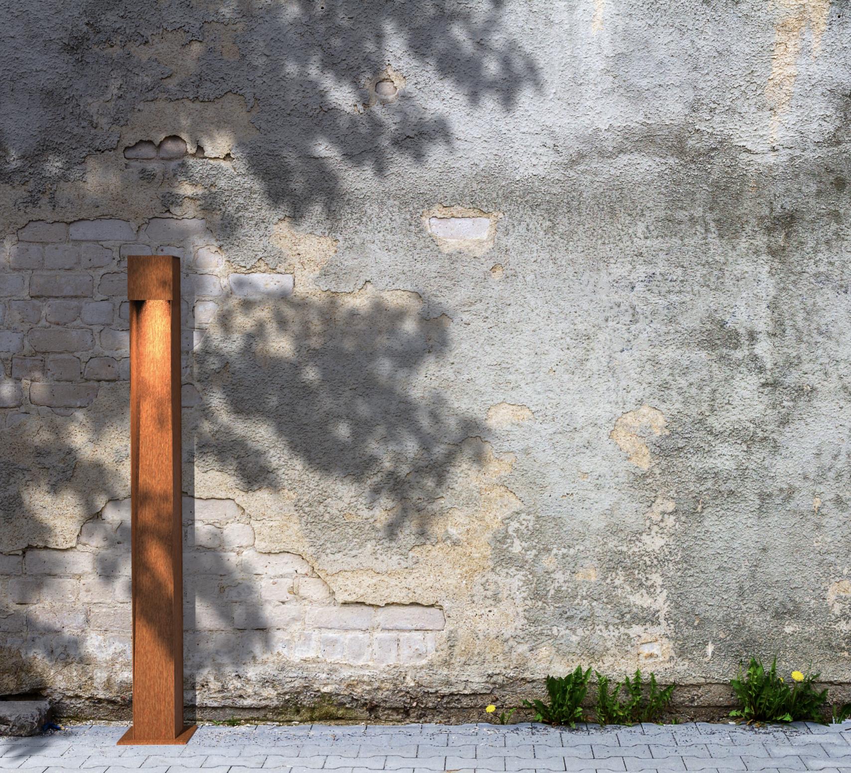 Garden lighting in corten steel PILLAR  Height 1100 mm - 3