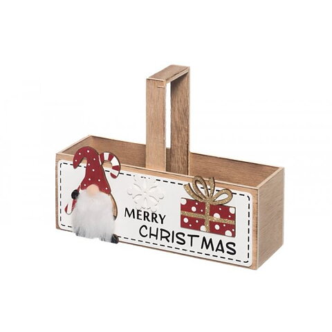 Wooden box Gnome Merry Christmas